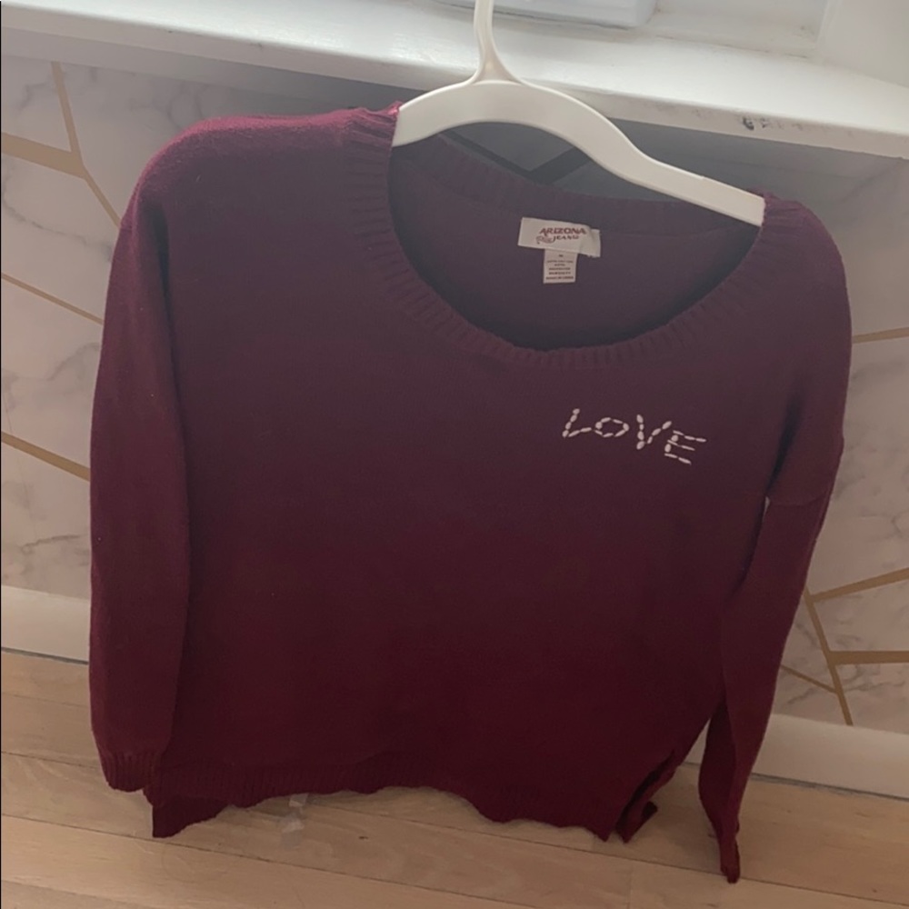 Women’s maroon LOVE sweater
